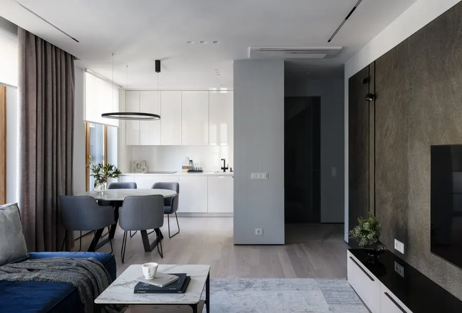 Apartment in Dunkelblau – Küche